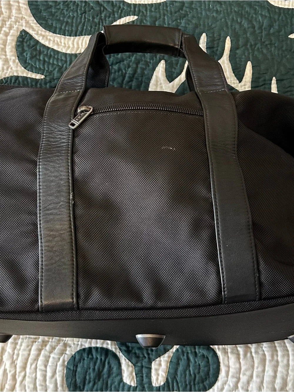Authentic Tumi Black Men's Duffel Bag with Leather Trim